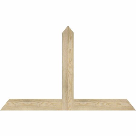 Ekena Millwork Portland Rough Sawn Timber Gable Bracket, Douglas Fir, 48"W x 30"H x 2"D x 4"F, 15/12 Pitch GBW048X30X0204POR00RDF
